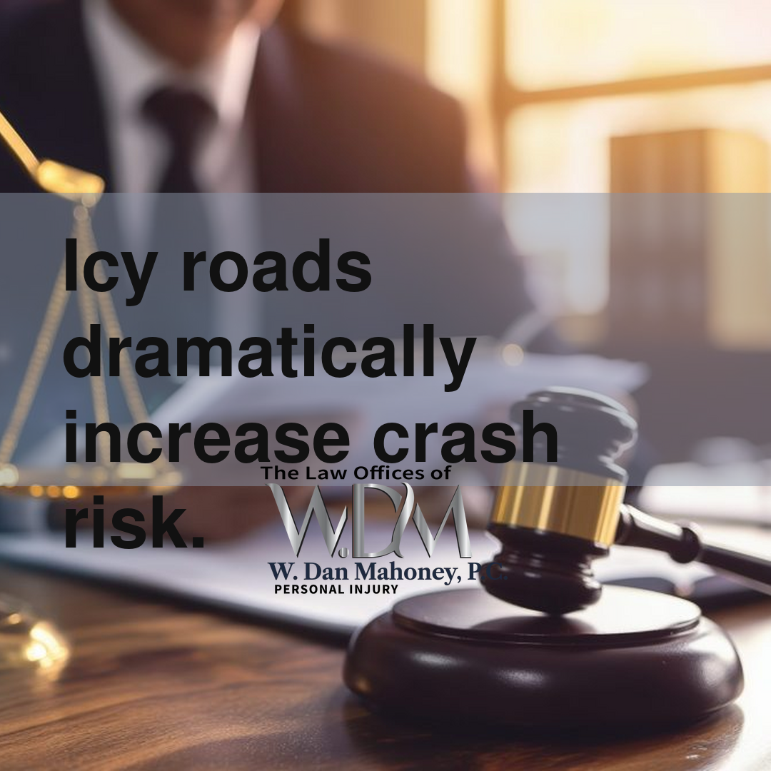 Icy roads dramatically increase crash risk.