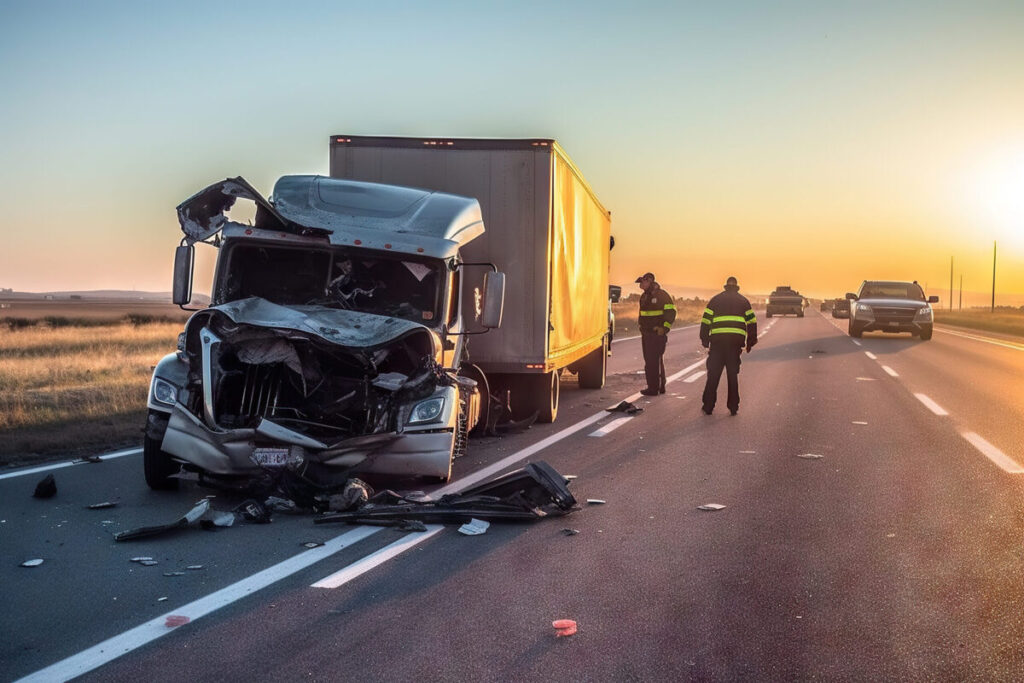 Truck accidents often involve massive damage.