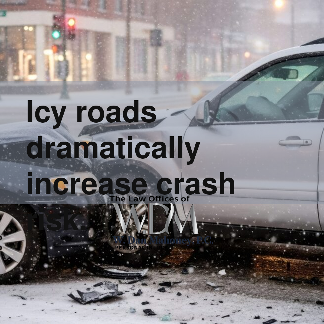 Icy roads dramatically increase crash risk.